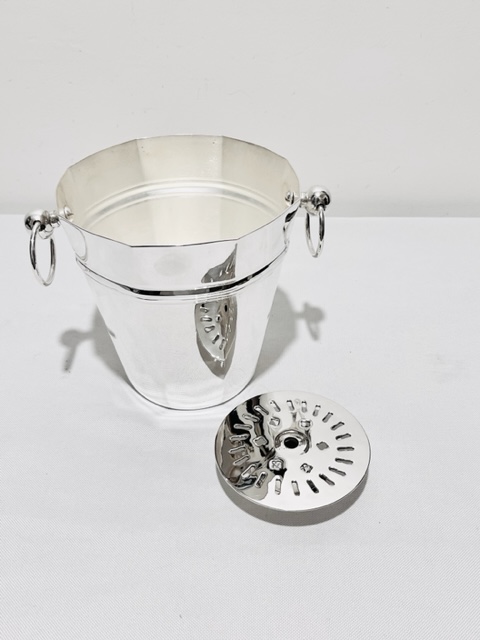 Vintage Silver Plated Ice Pail with Original Ice Drip Insert
