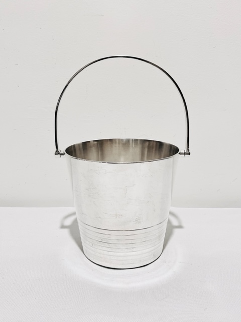 Vintage Plain Cylindrical Silver Plated Ice Pail or Bucket