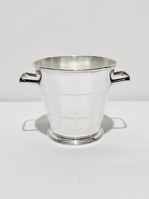 Art Deco Design Vintage Silver Plated Ice Pail or Bucket