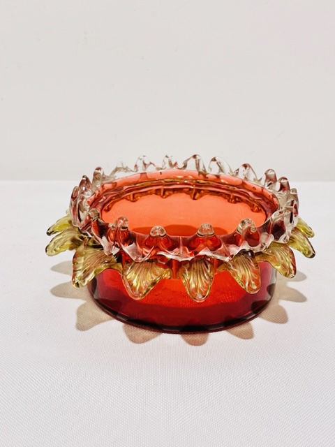 Pretty Antique Silver Plated and Cranberry Glass Jam or Preserve Dish
