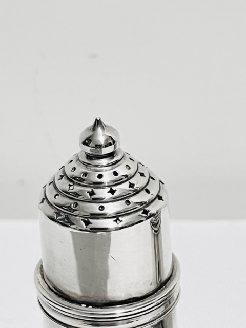Pair of Silver Plated Pepper Shakers Of Art Deco Design