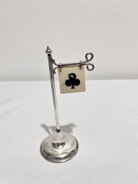 Vintage Silver Plated Playing Cards Marker