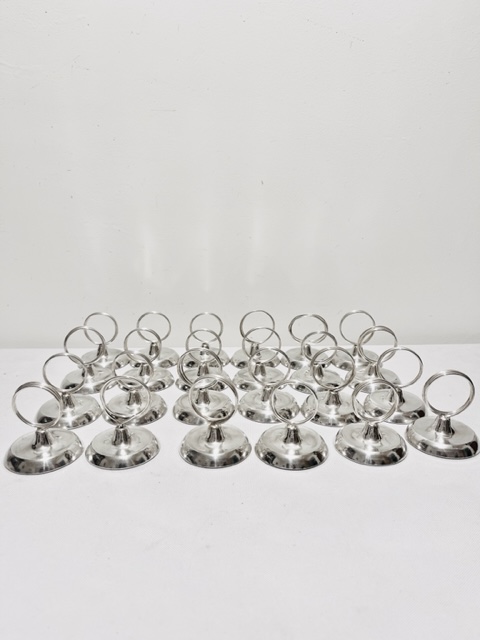 Rare Set of 24 Silver Plated Menu or Table Number Holders