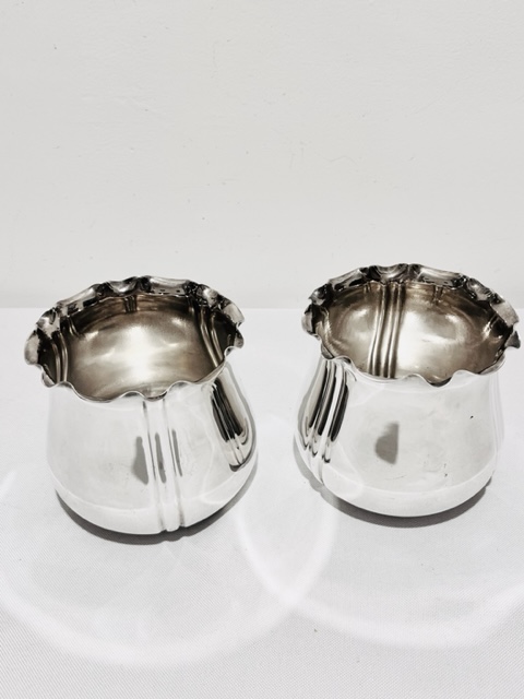 Pair of Antique Silver Plated Mappin & Webb Fern or Herb Pots