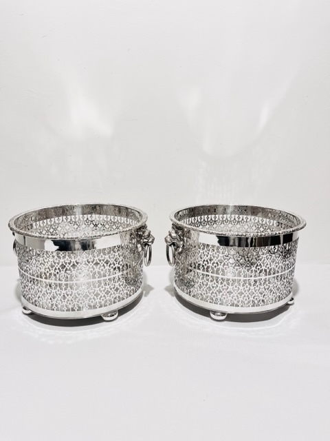 Handsome Pair of Antique Silver Plated Planters (c.1890)