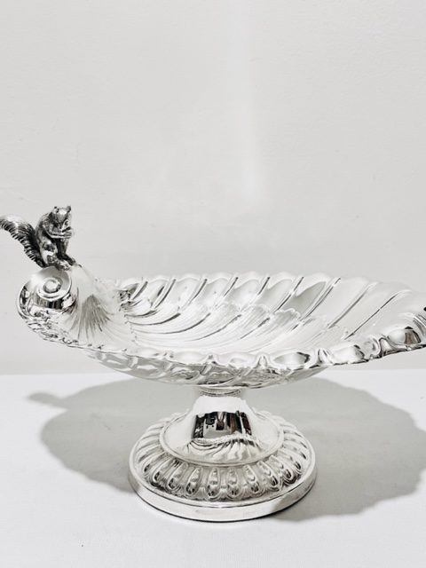Antique Silver Plated Nut Dish with Realistic Model of a Squirrel (c.1880)