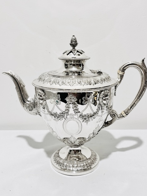 Exceptional Quality Antique Silver Plated Teapot