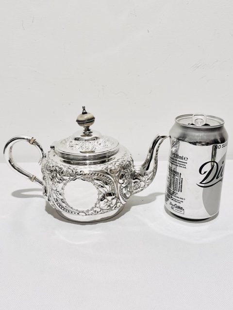 Cute Small Size Antique Silver Plated Teapot
