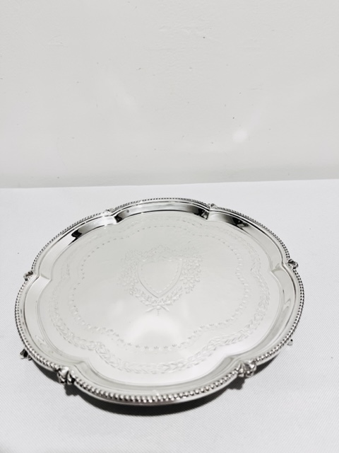 Pretty Harrison Brothers and Howson Antique Silver Plated Salver