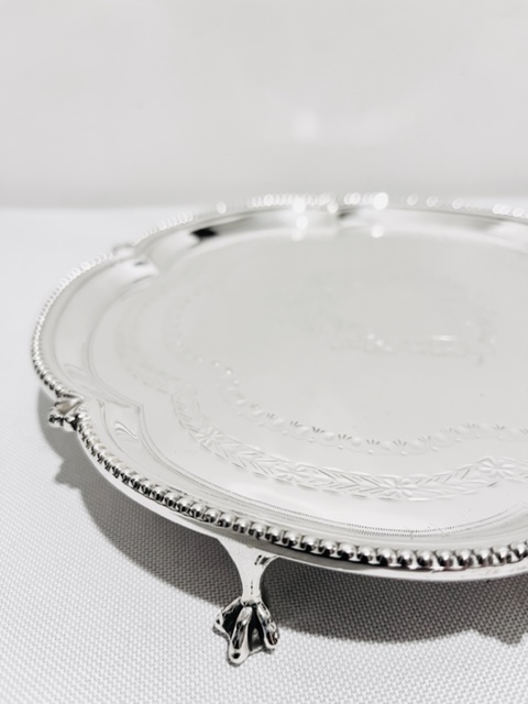 Pretty Harrison Brothers and Howson Antique Silver Plated Salver