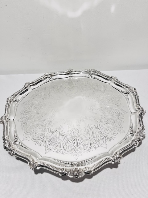Smart Antique Silver Plated Salver by The Goldsmiths & Silversmiths of London