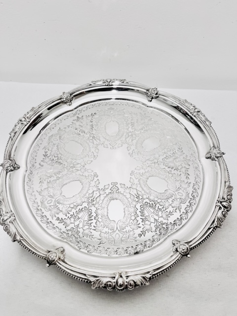 Smart Shaped Round Antique Silver Plated Salver (c.1880)