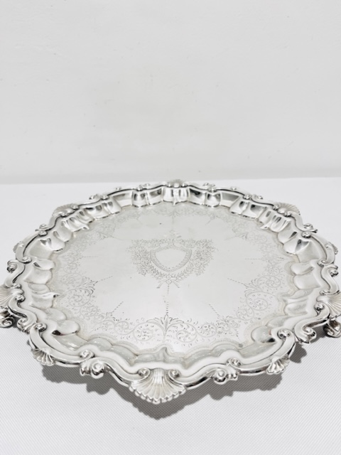 Stylish Antique Silver Plated Salver in Original Plate