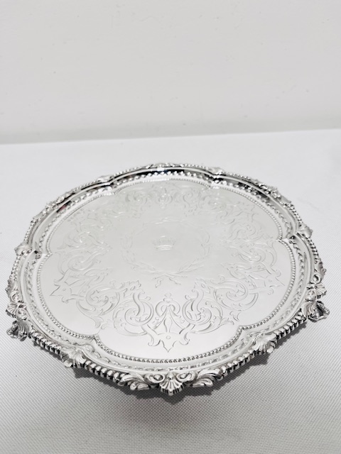 Handsome Round Martin Hall & Co Antique Silver Plated Salver (c.1880)