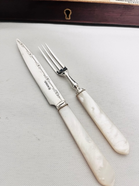 12 Setting Silver Plate and Mother of Pearl Dessert or Fruit Cutlery