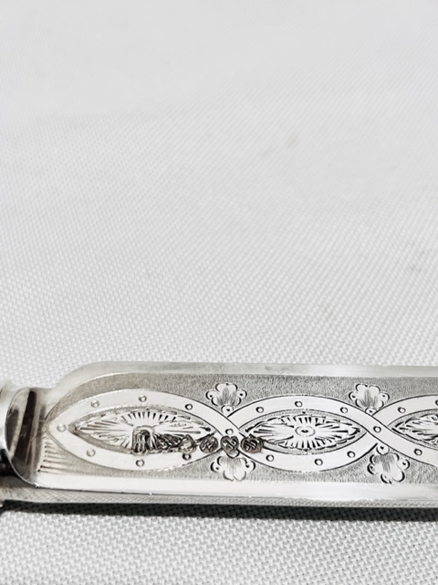 Boxed Silver Plated Cake Knife & Fork with Mother of Pearl Handles