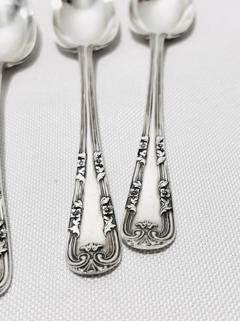 Antique Set of 12 teaspoons with Matching Sugar Tongs