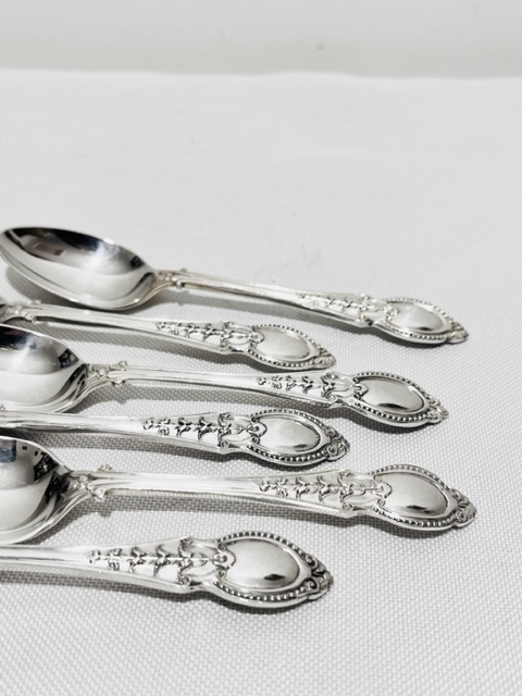 Silver Plated Set of 12 Teaspoons with Matching Sugar Tongs