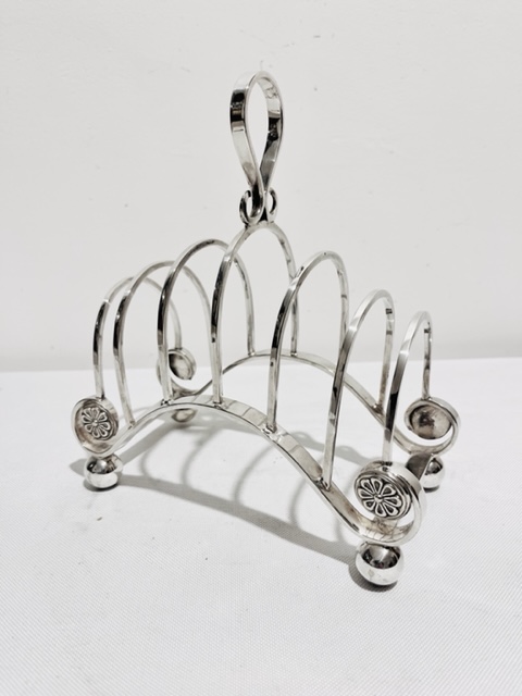 Smart Antique Silver Plated Toast Rack on Four Bold Ball Feet