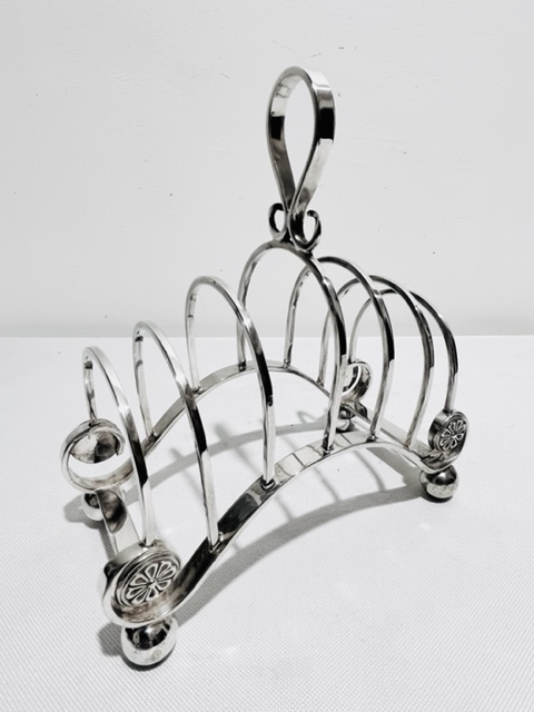 Smart Antique Silver Plated Toast Rack on Four Bold Ball Feet