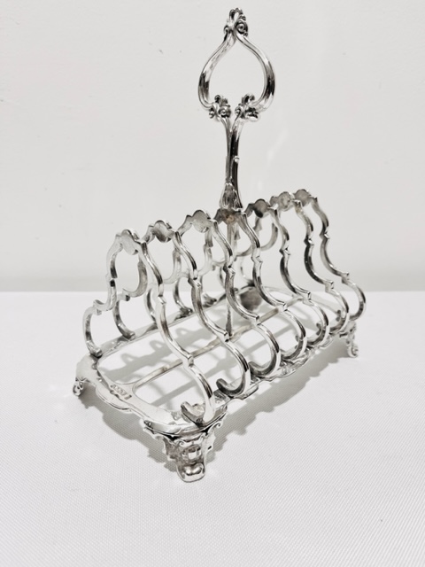 Antique Silver Plated Toast Rack with 7 Shaped Bars