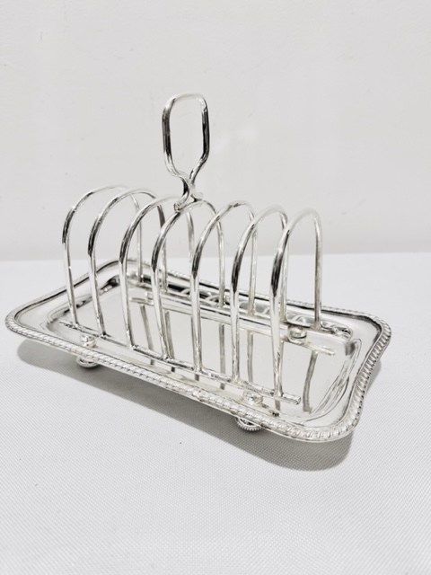 Rectangular Antique Silver Plated Toast Rack