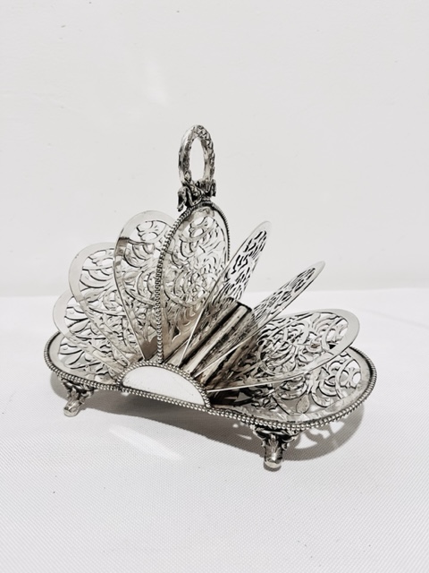 Unusual Antique Silver Plated Toast Rack by Thomas Harwood of Birmingham