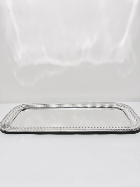 Smart Antique Rectangular Gadroon Mounted Silver Plated Tray