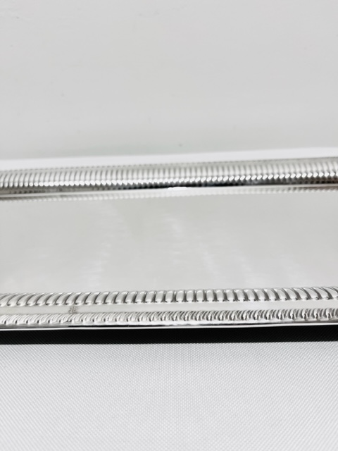 Smart Antique Rectangular Gadroon Mounted Silver Plated Tray