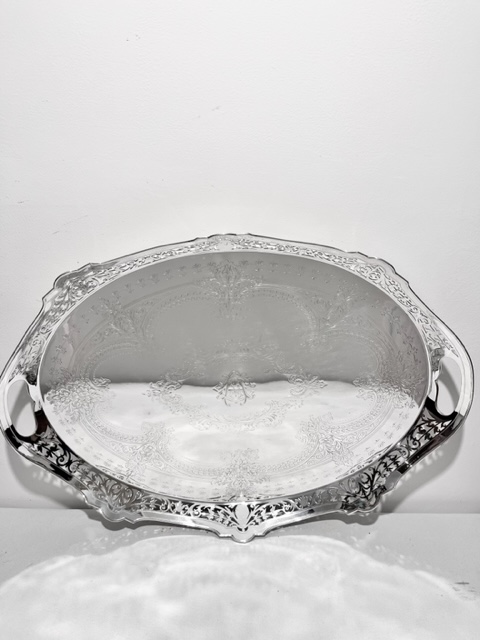 Fabulous Quality Antique Silver Plated Gallery Tray by James Dixon & Sons