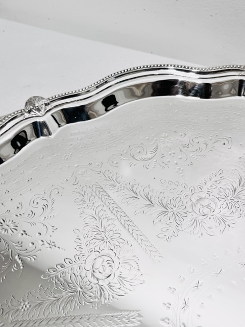 Large Oval Antique Silver Plated Tray by Maple & Co