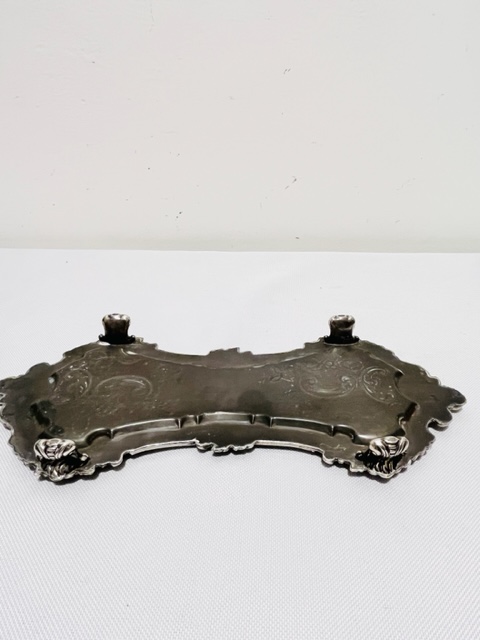 Old Sheffield Plate Shaped Rectangular Snuffer Tray