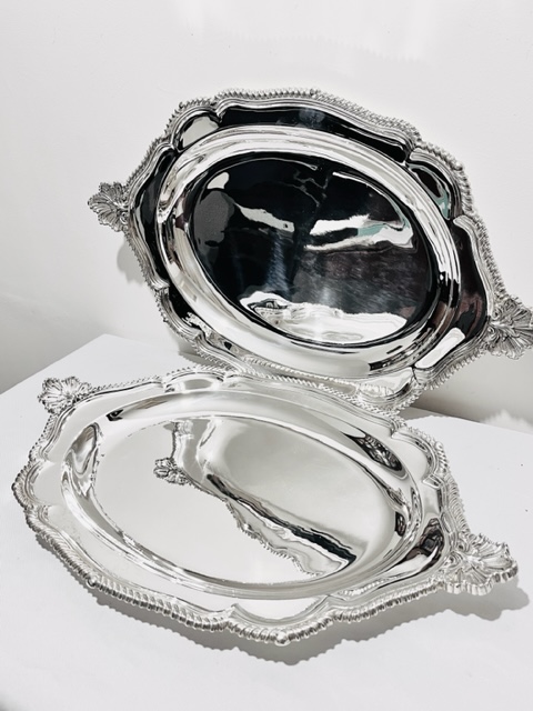 Attractive Pair of Oval Meat Flats Trays