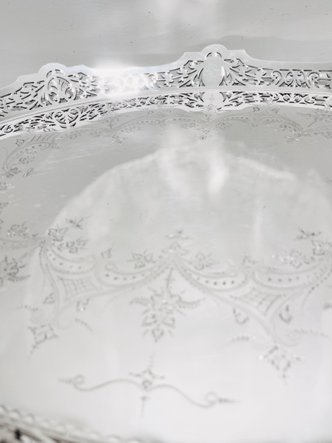 Handsome Antique Silver Plated Oval Tray