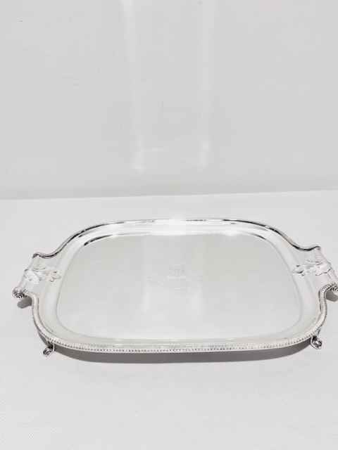 Charming Small Rectangular Antique Silver Plated Tray (c.1920)