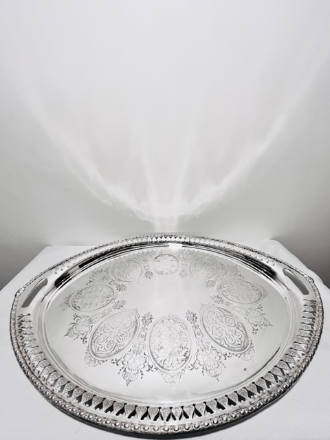Smart Large Antique Oval Silver Plated Tray (c.1880)