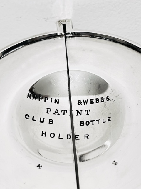 Antique Simple in Design Silver Plated Wine or Port Bottle Holder