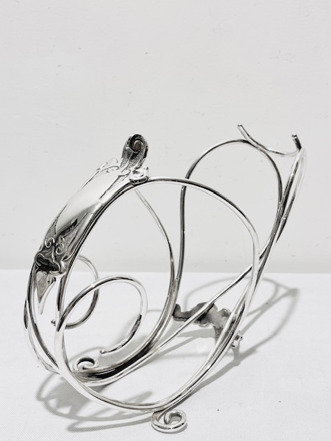 Antique Silver Plated Wine Holder Modelled as a Cradle