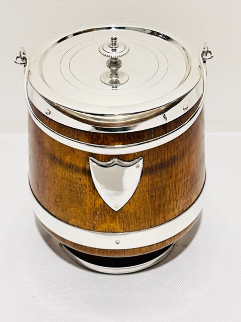 Smart Oak Biscuit or Ice Box with Silver Plated Mounts (c.1910)