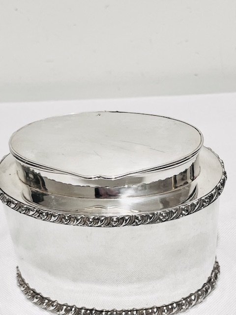 Oval Antique Silver Plated Tea Caddy