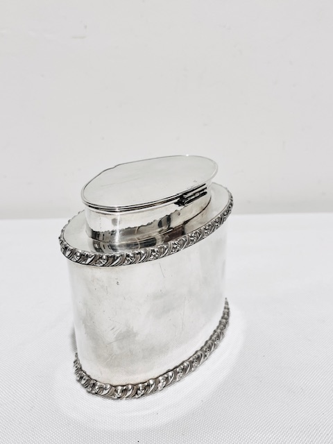 Oval Antique Silver Plated Tea Caddy