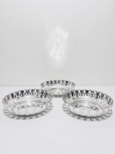 Antique Silver Plated Three Tier Cake Stand with Three Original Removable Plates