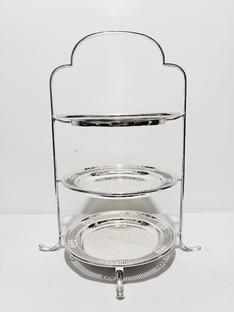 Three Tier Antique Silver Plated Cake Stand (c.1910)