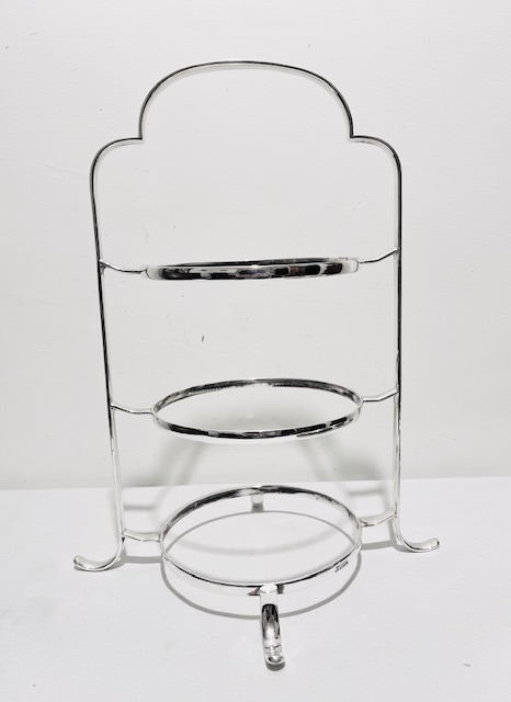 Three Tier Antique Silver Plated Cake Stand