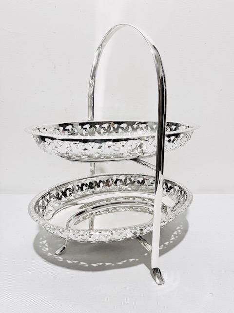 Vintage Two Tier Silver Plated Cake Stand (c.1930)