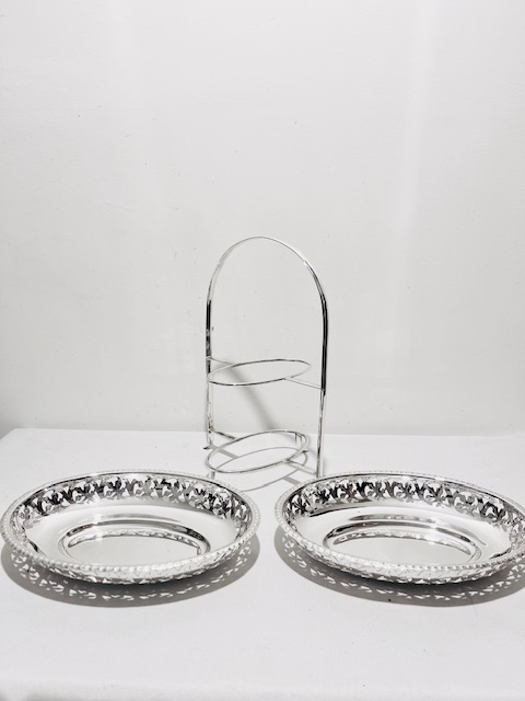 Vintage Two Tier Silver Plated Cake Stand