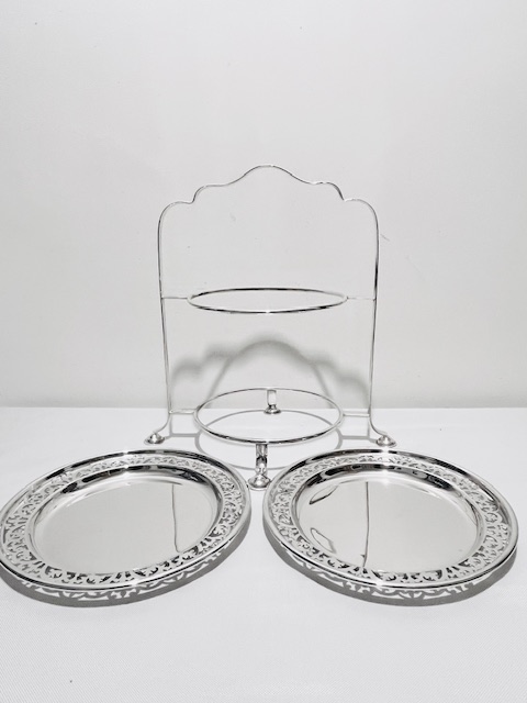 Antique Silver Plated Cake Stand by John Sanderson of Sheffield