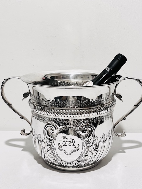 Novelty Champagne Bucket or Wine Cooler in the form of a Large Porringer (c.1880)
