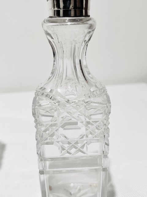Antique Silver Plated and 6 Bottle Cut Glass Cruet