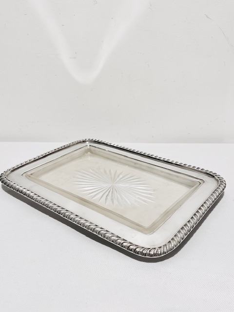 Rectangular Antique Silver Plated Cheese Server Dish